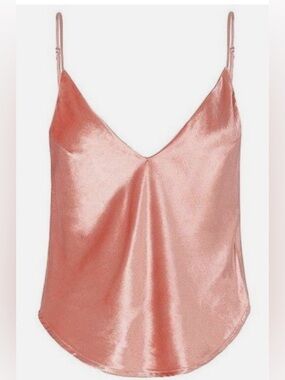 Fleur du Mal Flamingo Pink Velvet Crop Cami Size S